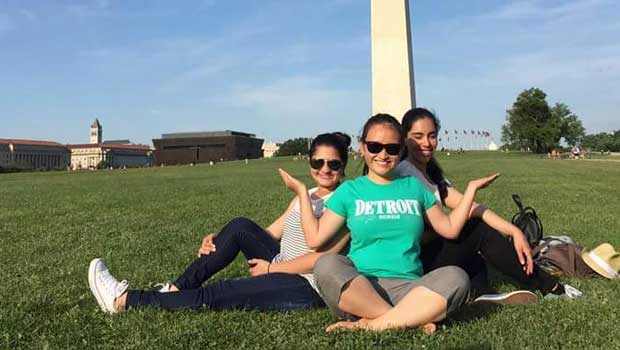 With some friends at the Washington Monument