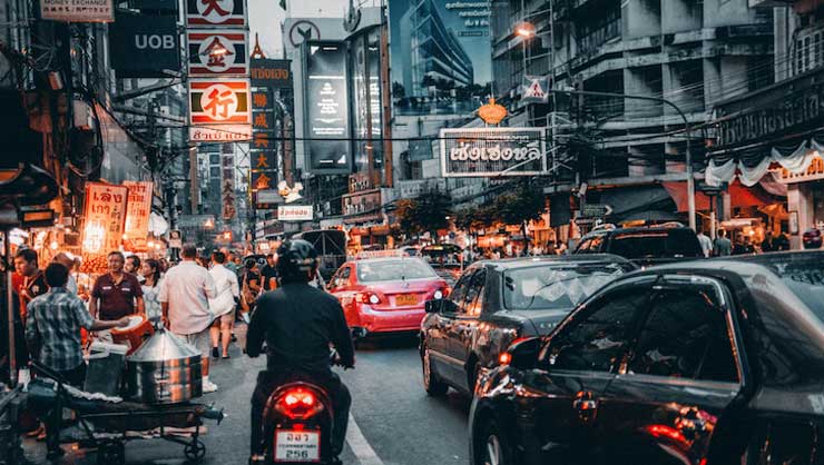 Bangkok traffic in the evening