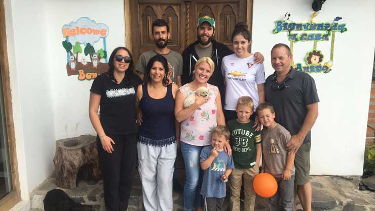 Image courtesy of the Hubbard family Host family Hubbard traveled from New York to Ecuador to meet their au pairs' families.