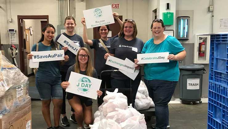 Image courtesy of Suzanne Miller Raleigh au pairs delivered 130 grocery bags for senior adults.