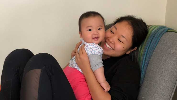Image courtesy of the Lau Family It's all smiles and laughs when baby Amilea and au pair Misaki are together.