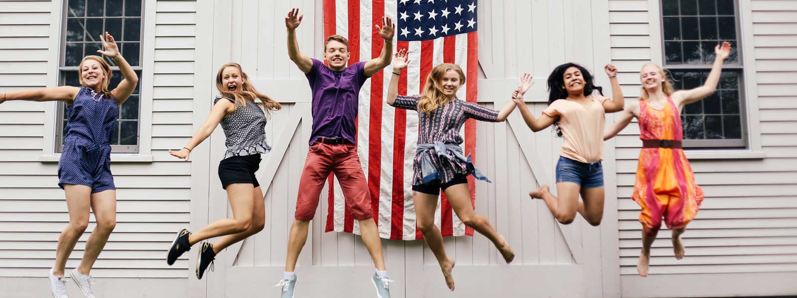Participants jumping