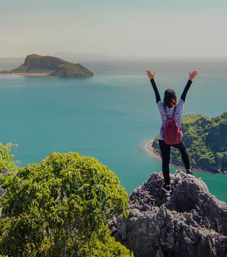 Traveler with beautiful landscape