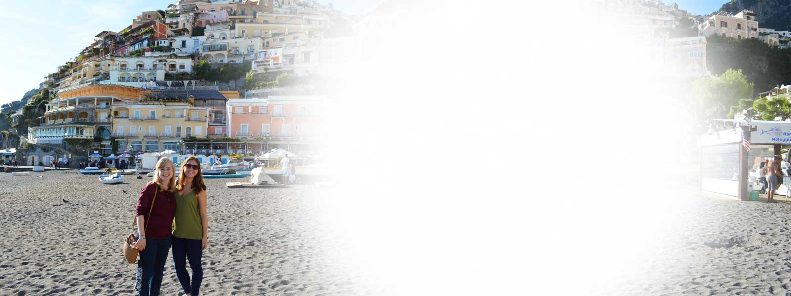 Friends exploring Italian beach