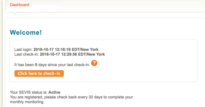 You are required to check-in with InterExchange every 30 days